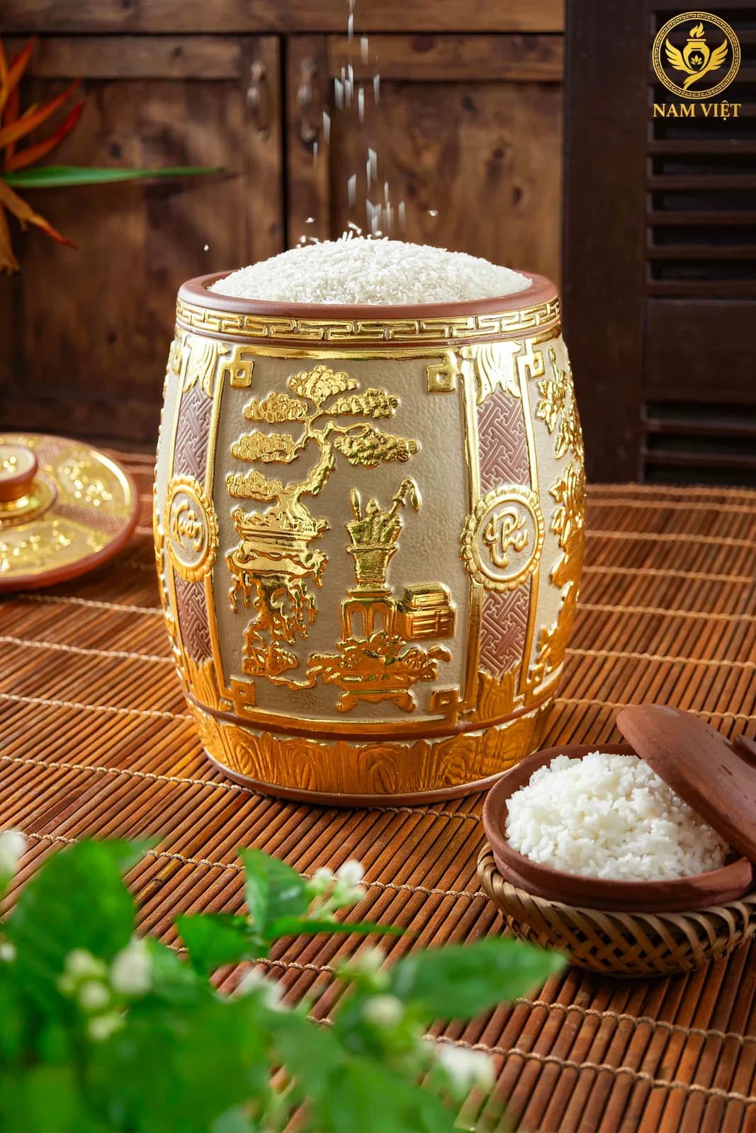 Hũ Gạo Dát Vàng - Hũ đựng gạo phong thủy